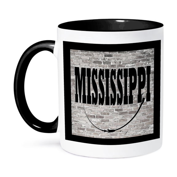Mississippi. State Capital Is Jackson., 11oz Two-Tone Black Mug