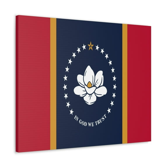 Mississippi State Flag Canvas Vibrant Wall Art Unframed Home Decor