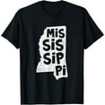 thumbnail image 1 of Mississippi State Lines Map Souvenir Gift T-Shirt, 1 of 3