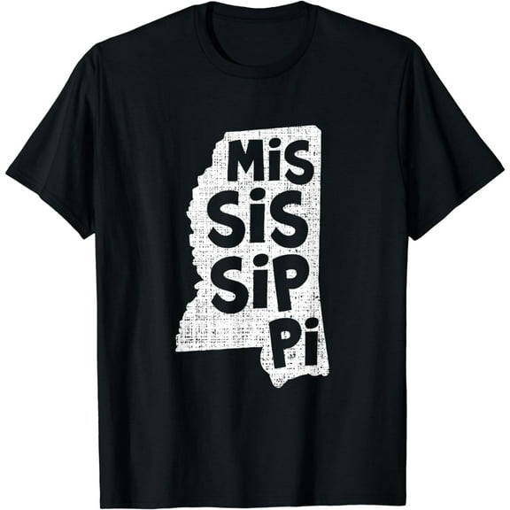 Mississippi State Lines Map Souvenir Gift T-Shirt