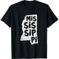 thumbnail image 1 of Mississippi State Lines Map Souvenir Gift T-Shirt, 1 of 3