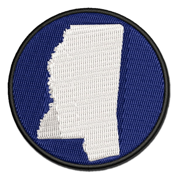 Mississippi State Silhouette Applique Multi-Color Embroidered Hook & Loop Patch - 3.5 Inch Large