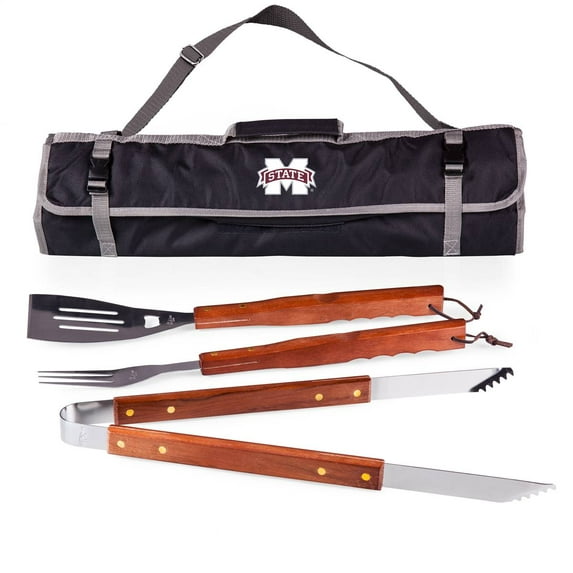 Mississippi State Team Sports Bulldogs 3 Piece BBQ Tool Set and Tote