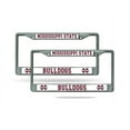 thumbnail image 1 of Mississippi-St-Bulldog's Chrome Metal License Plate Frame, Set of 2, 1 of 6