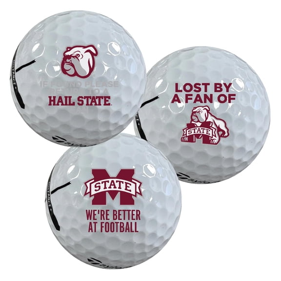 Mississippi State University Bulldogs Edition Funny Taylormade Distance+ Golf Balls 12-Pack (Dozen)