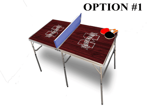 Mississippi State University Portable Table Tennis Ping Pong Folding Table w/Accessories