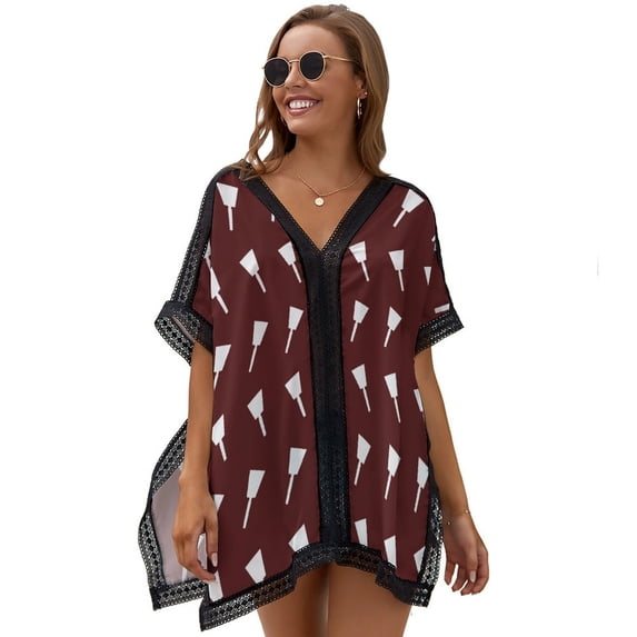 Mississippi State White Cowbell Beach Cover Ups for Women Bathing Suit Cover Up Lace Bikini Swimsuit Coverup Beach Dress Shirt One Size