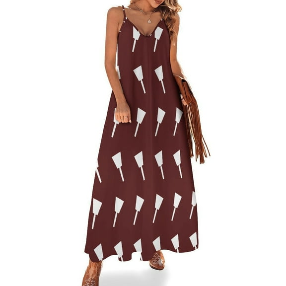 Mississippi State White Cowbell Sleeveless Suspender Dress Summer Fashion Casual Long Dress