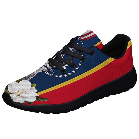 Mississippi Stte Mockingbird and Magnolia Flower Shoes Sneakers Black Size 7