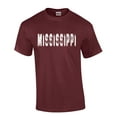 thumbnail image 1 of Mississippi Tshirt Football Team Color Maroon and White Distressed Mississippi State Name Bulldogs Mens Short Sleeve T-shirt Graphic Tee-Maroon-6xl, 1 of 4