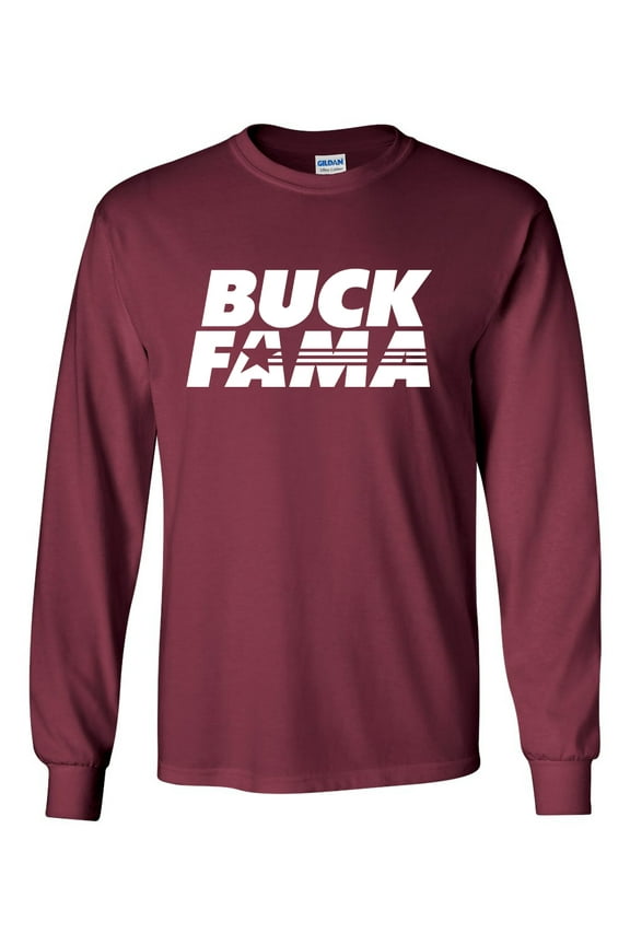Mississippi Tshirt Football Team Color Maroon and White Mississippi Buck Fama Funny Bulldogs Mens Long Sleeve T-shirt Graphic Tee-Maroon-small