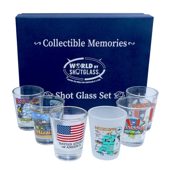 Mississippi United States USA Souvenir Boxed Shot Glass Set (Set of 6)