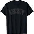 thumbnail image 1 of Mississippi Varsity Style Black with Black Text T-Shirt, 1 of 5