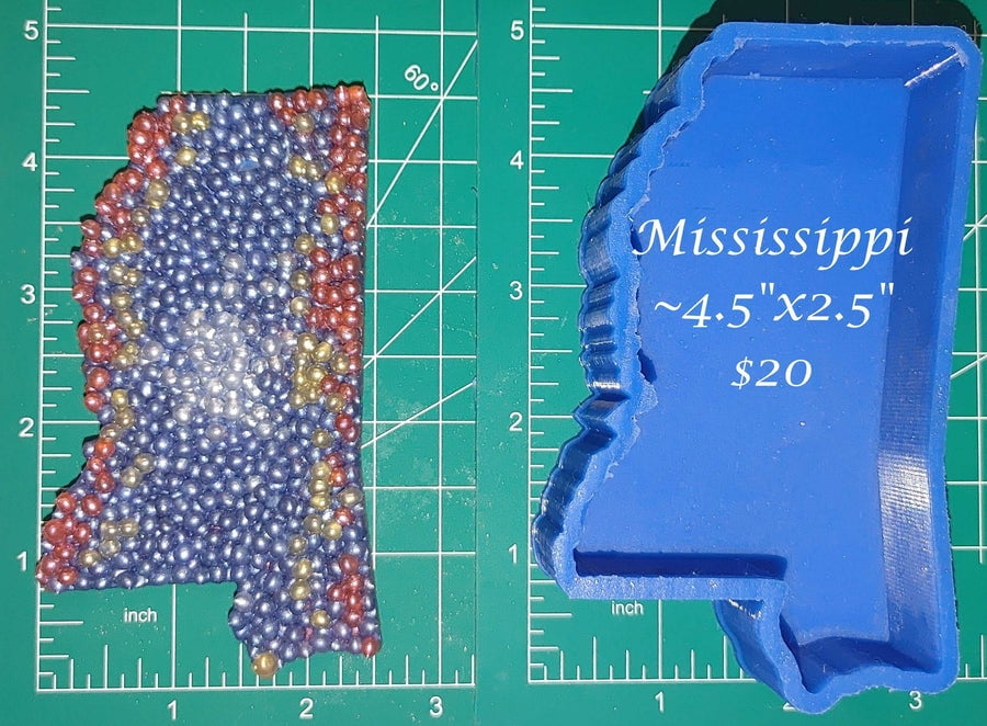 Mississippi - bumpy front - silicone freshie mold