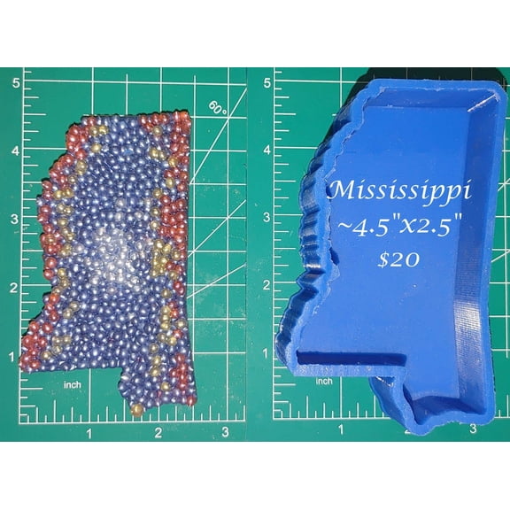 Mississippi - bumpy front - silicone freshie mold