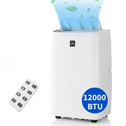 Missky 12000 BTU Stand up Air Conditioners with Remote Controller, 3-In-1 Portable AC Unit W/Window Kits for Room up to 550 Sq.ft, White