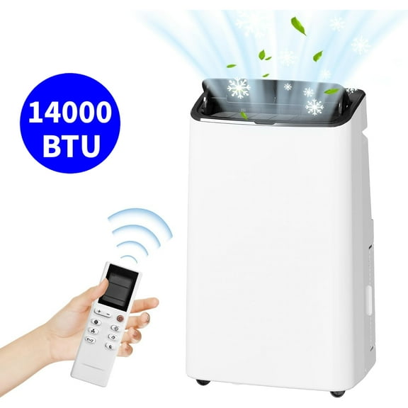 Missky 14000 BTU Portable AC Unit with Remote Control, 3-in-1 Portable Air Conditioners for Room up to 750 Sq.ft, Black & White, New
