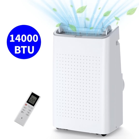 Missky 14000 BTU Portable AC Unit with Remote Control, 3-in-1 Portable Air Conditioners for Room up to 750 Sq.ft, White, New