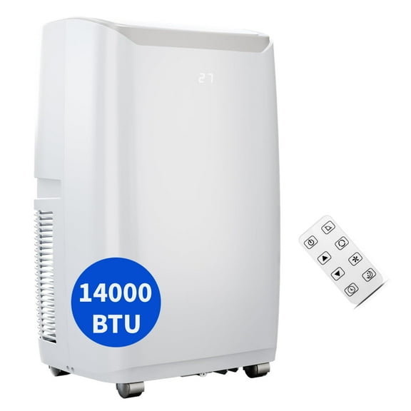 Missky 14000 BTU Portable Air Conditioner with Remote Control, 3-In-1 Small AC Unit W/Window Kit for Room to 750 sq. ft, White, New