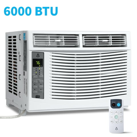 Missky 6000 BTU Air Conditioners Window Unit, Efficient Cooling Small Window AC Units with Remote Controlled, Cools Rooms up to 250 Sq.ft, White