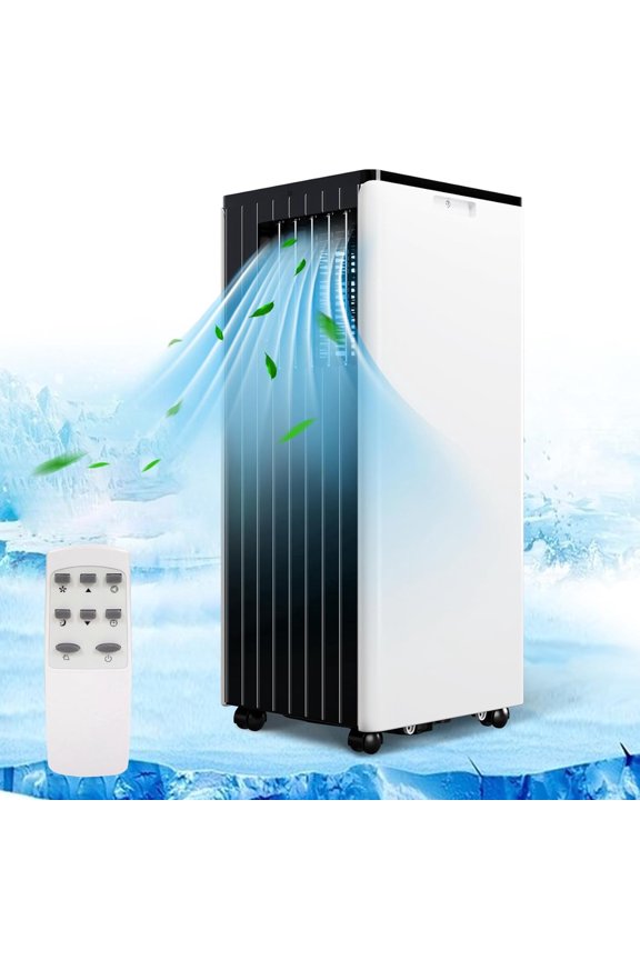 8000 BTU Portable Air Conditioners with Window Vent Kit, Portable AC Units w/Remote Control, Fan & Dehumidifier, Cool up to 350 Sq.ft, Black