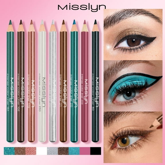 Misslyn 9pcs Eye Liner Pencil Shining Makeup, Smooth Creamy Eyeliner Pencil with 9 Intense Color