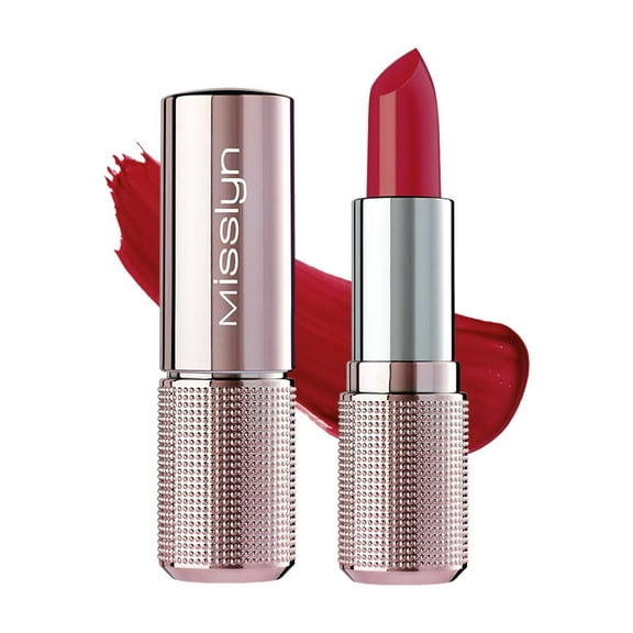 Misslyn Cream Crush Lipstick #145 Divine Wine, Hydrating Moisturizing Satin Super Creamy Lipstick for All Tones, 0.12 oz