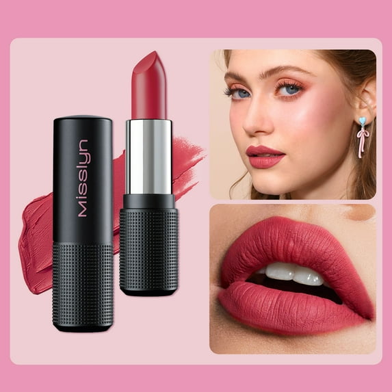 Misslyn Mattastic Lipstick #419 Dry Rose, Creamy Semi-matte Texture Satin Lipstick, 0.123 oz