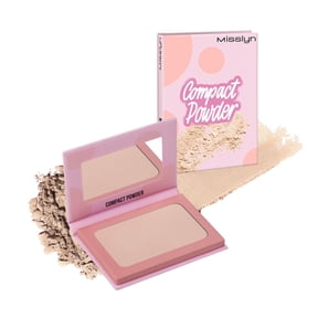 Misslyn Pressed Compact Powder Stay Matte #02 Sheer Ivory, High Coverage Shine Control Finishing Face Powder, 0.21 oz