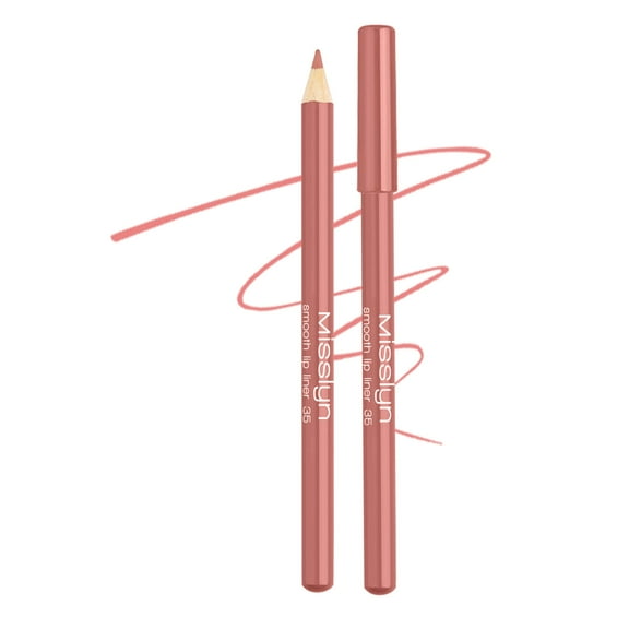 Misslyn Smooth Lip Liner with Matte Effect, Long-lasting Shaping Makeup Lipliner Pencil, 0.02oz/0.78g, 35 Nude