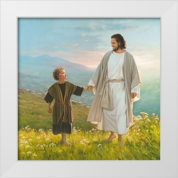 Missman, Mark 15x15 White Modern Wood Framed Museum Art Print Titled - Walk Beside Me