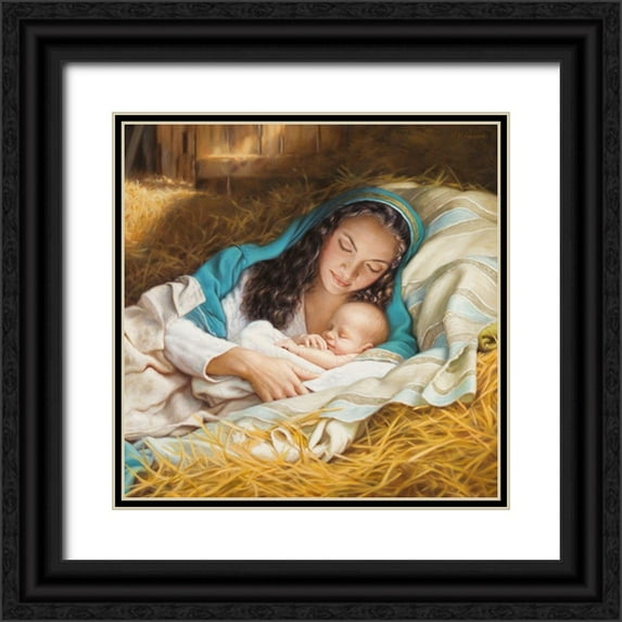 Missman, Mark 20x20 Black Ornate Wood Framed with Double Matting Museum Art Print Titled - A Mothers Love