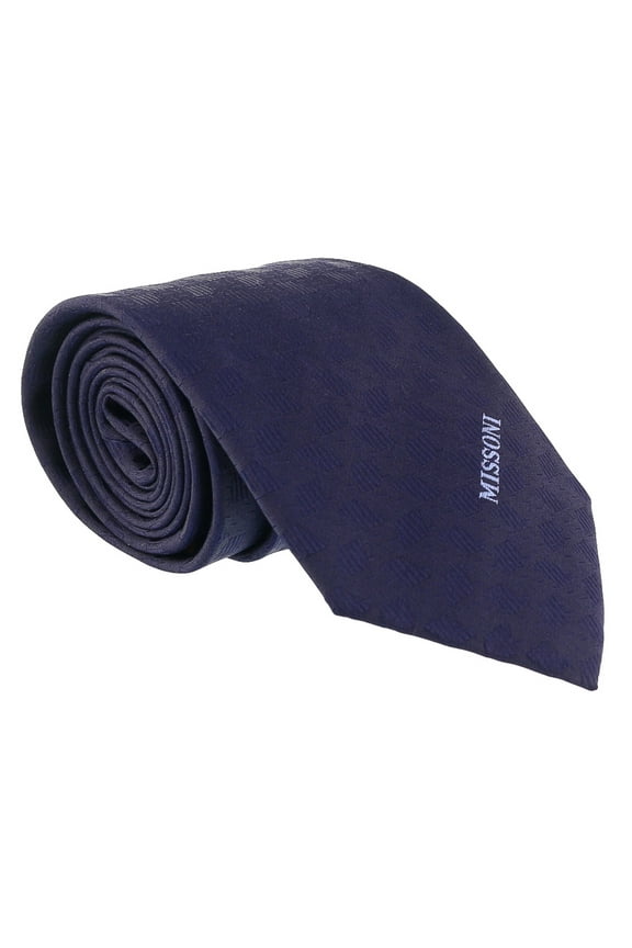 Abstract Navy Woven 100% Silk Tie for mens