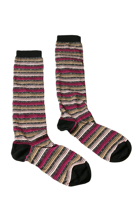 GM00CMD5220 0002 Tan/Fuschia Boot Socks for Womens