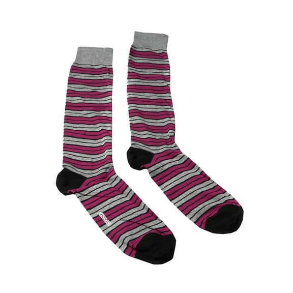 Missoni GM00CMU5685 0002 Gray/Fuschia Striped Calf Length Socks for Womens