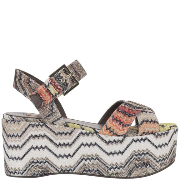 Missoni Multicolor Zigzag Platform Viscose-Blend Sandals Grey (Women's)