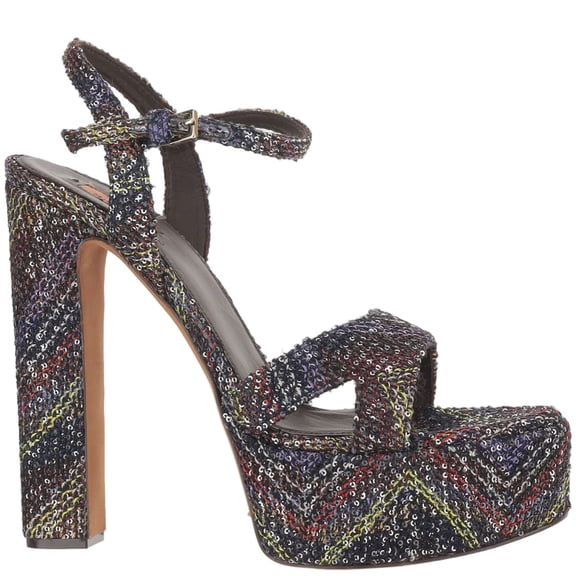 Missoni Multicolored Platform Sandals With Zigzag Pattern Grey (Women's)