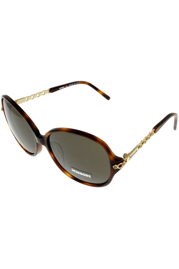 Sunglasses Women Brown Gold Topaz Swarovski Rectangular MI680 03