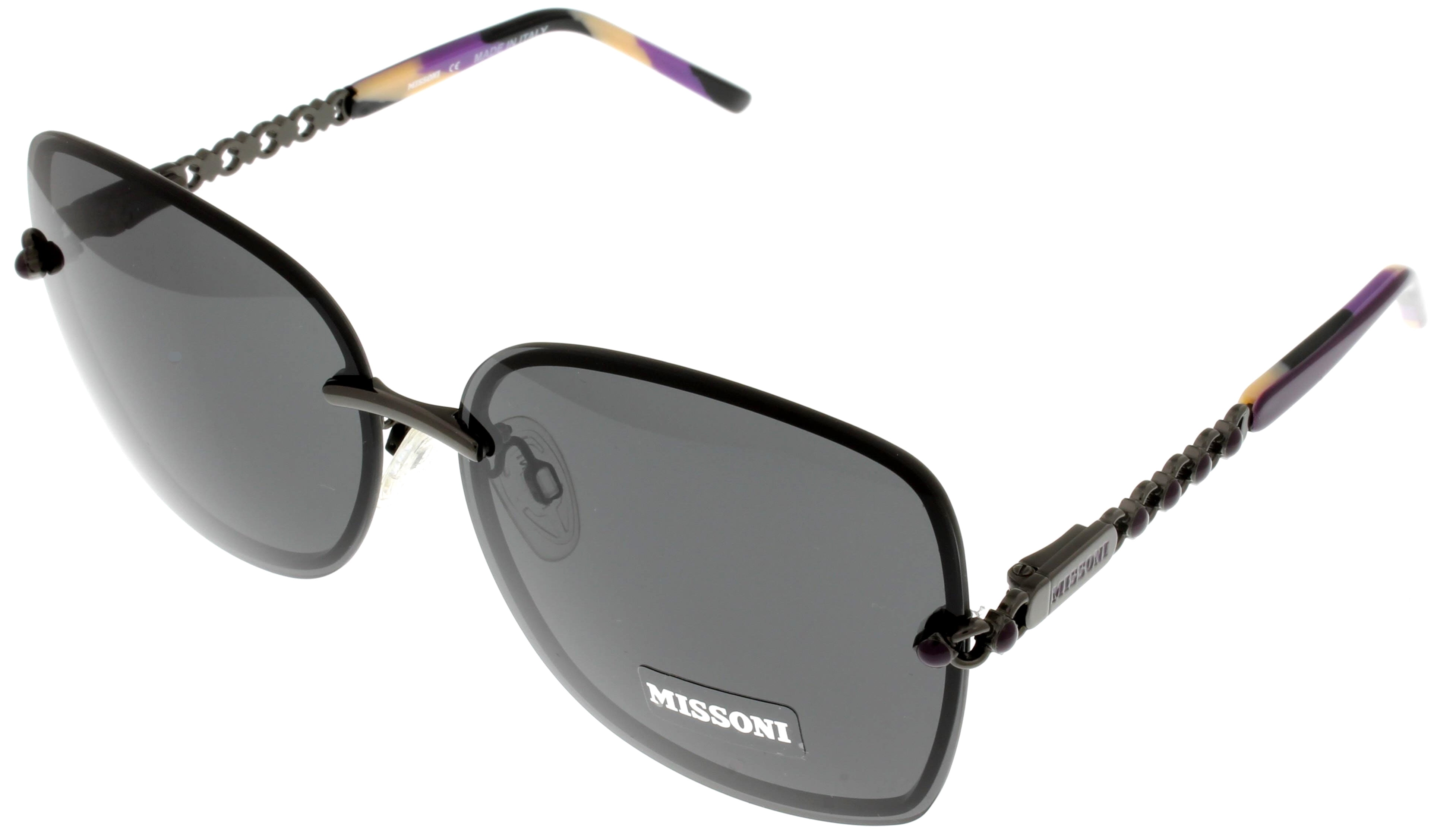 Missoni Black and Purple Sunglasses Missoni MIS 0129/S HKZ/DG Rectangle Violet Tortoise  main image 2