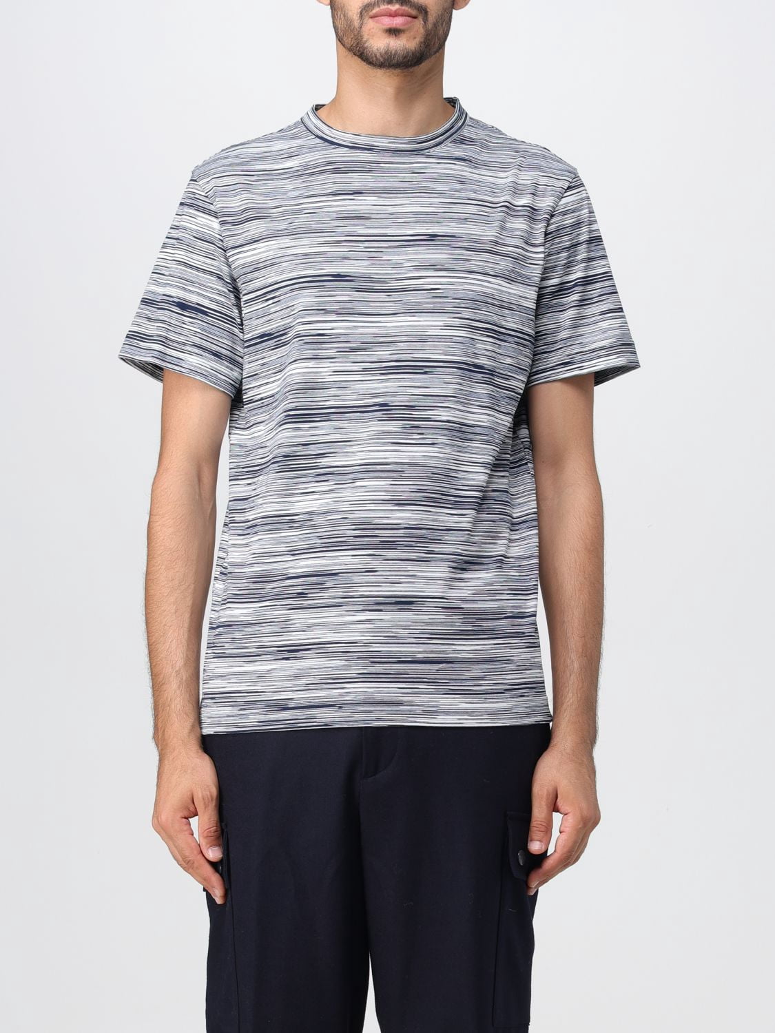 T-shirt Missoni Homme Bleu Marine - Taille M - Neuf Avec étiquettes - 100% Authentique