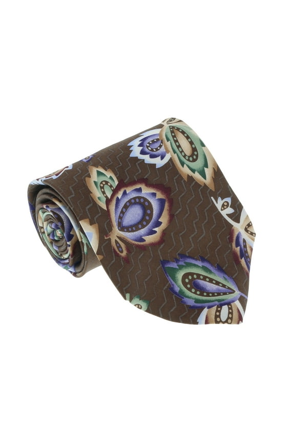 U1452 Brown/Blue Chinoiserie 100% Silk Tie for mens