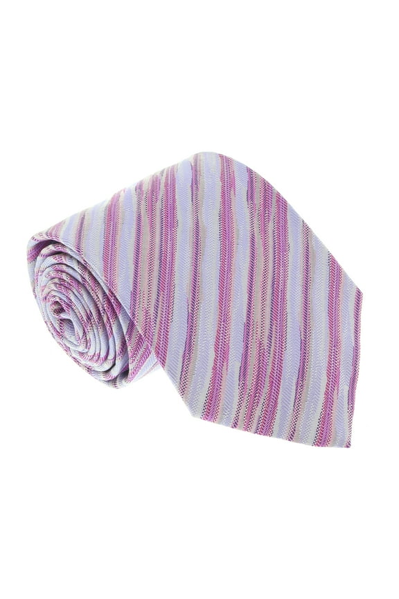 U4311 Purple Bar Code 100% Silk Tie for mens