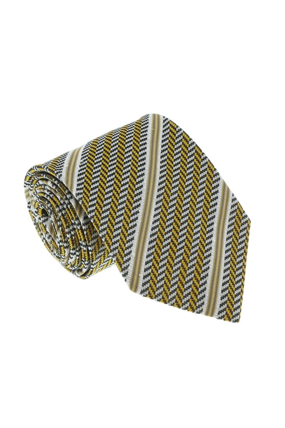 U4530 Gold/Silver Regimental 100% Silk Tie for mens