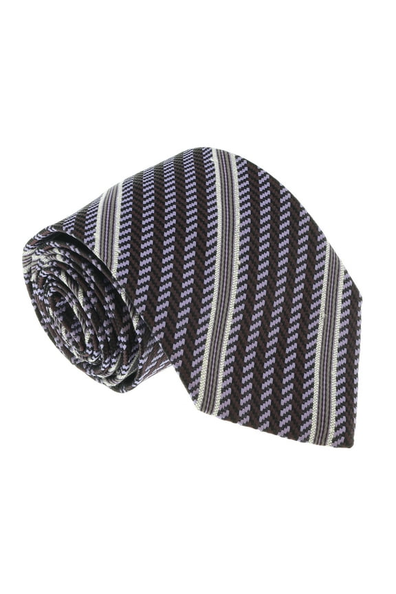 U4530 Lavender/Brown Regimental 100% Silk Tie for mens