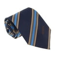 thumbnail image 1 of Missoni U5029 Navy/Gold Regimental 100% Silk Tie for mens, 1 of 4