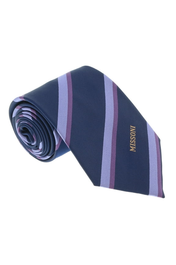 U5035 Navy/Purple Repp 100% Silk Tie for mens