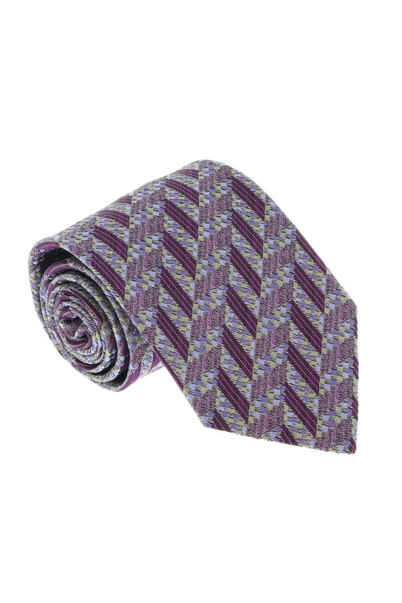 U5097 Lavender/Violet Chevron 100% Silk Tie for mens
