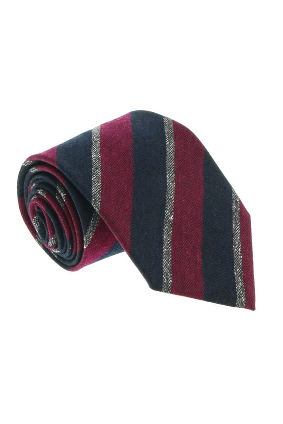 U5121 Burgundy/Navy Repp 100% Silk Tie for mens
