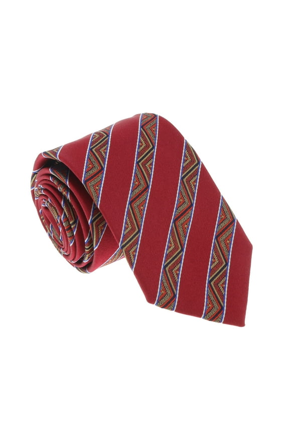 U5128 Red/Gold Awning 100% Silk Tie for mens