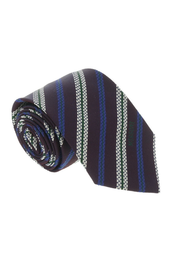 U5691 Regimental Plum/Electric Blue 100% Silk Tie for mens